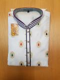 Fancy White Multicolor Buti Kurta Pajama Set for Men (M-XXL) #4581440